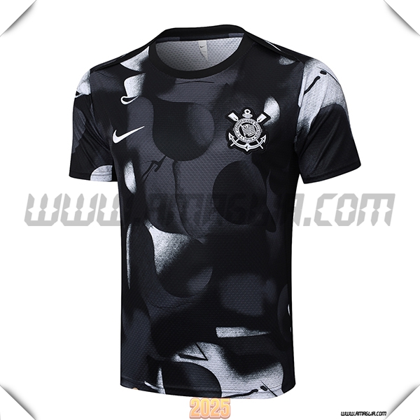 T Shirt Allenamento Corinthians Nero/Grigio 2025 2026