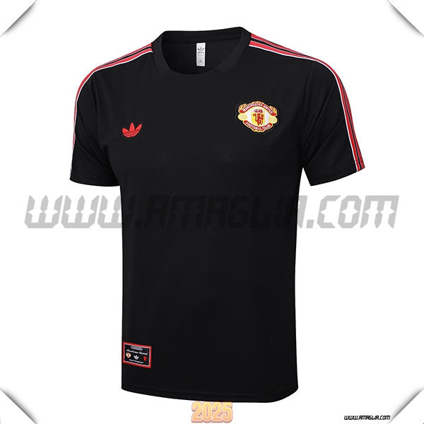 T Shirt Allenamento Manchester United Nero/Rosso 2025 2026