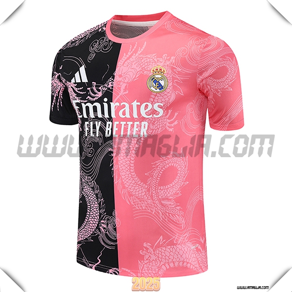 T Shirt Allenamento Real Madrid Nero/Rosa 2025 2026