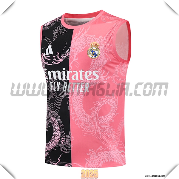 Canotta Allenamento Real Madrid Nero/Rosa 2025 2026