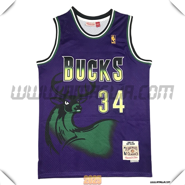 Maglia Milwaukee Bucks (ALLEN #34) 2025/26 viola/Verde