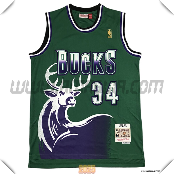 Maglia Milwaukee Bucks (ALLEN #34) 2025/26 Verde/viola