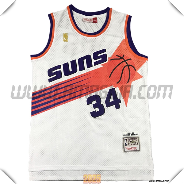 Maglia Phoenix Suns (BARKLEY #34) 2025/26 Bianco/Arancia