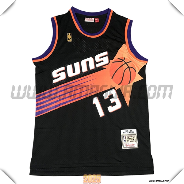 Maglia Phoenix Suns (NASH #13) 2025/26 Nero/Arancia