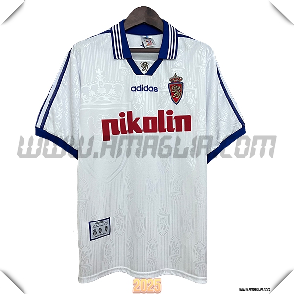 Prima Maglia Retro Zaragoza 1997/1998 Bianco/Blu Marino