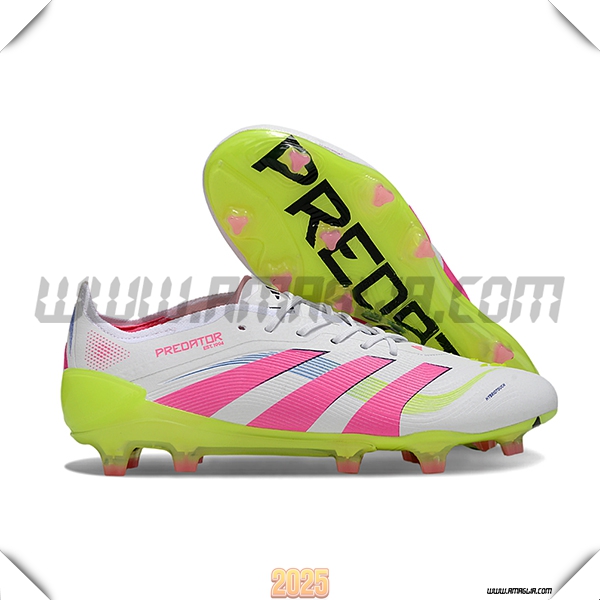 Adidas Scarpe Da Calcio 25 Predator Elite FG Bianco/Rosa/Verde