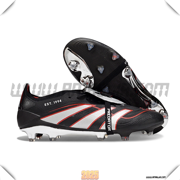 Adidas Scarpe Da Calcio 25 Predator Elite Tongue FG Nero/Bianco/Rosso
