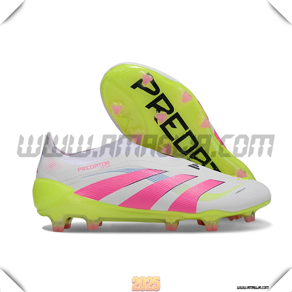 Adidas Scarpe Da Calcio 25 Predator Elite LL FG Bianco/Rosa/Verde