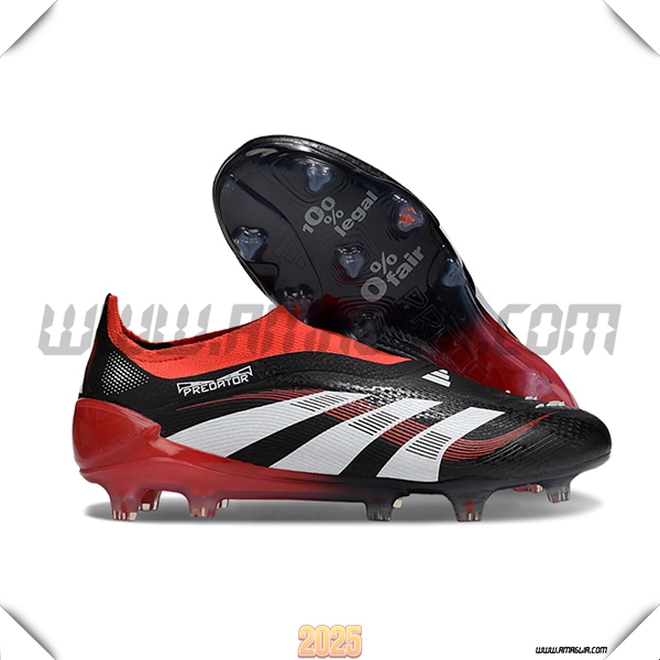 Adidas Scarpe Da Calcio 25 Predator Elite LL FG Nero/Rosso/Bianco