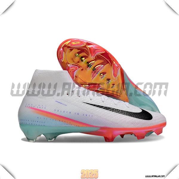 Nike Scarpe Da Calcio Air Zoom Mercurial Superfly IIX Elite FG Bianco/Blu/Nero/Rosa