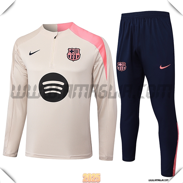 Tuta Calcio FC Barcellona Beige/Rosa 2025 2026