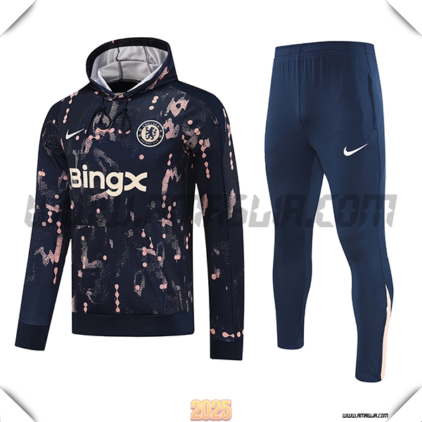 Giacca Con Cappuccio Tuta FC Chelsea Blu/Rosa 2025 2026