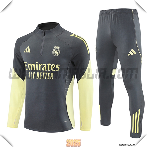 Tuta Calcio Real Madrid Grigio/Giallo 2025 2026