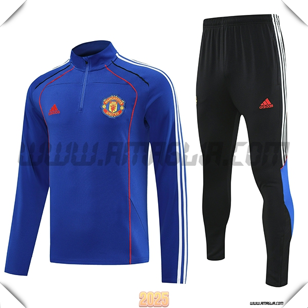 Tuta Calcio Manchester United Blu/Rosso 2025 2026