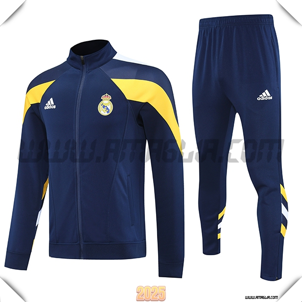 Tuta Calcio Giacca Real Madrid Blu/Giallo 2025 2026