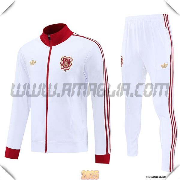 Tuta Calcio Giacca Bayern Monaco Bianco/Rosso 2025 2026