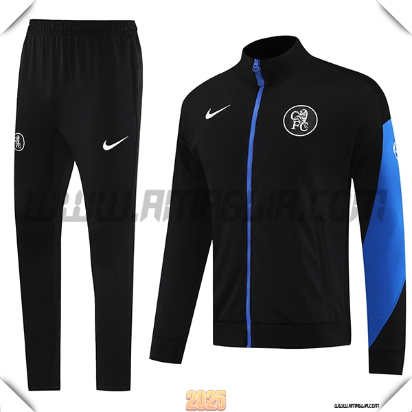 Tuta Calcio Giacca FC Chelsea Nero/Blu 2025 2026