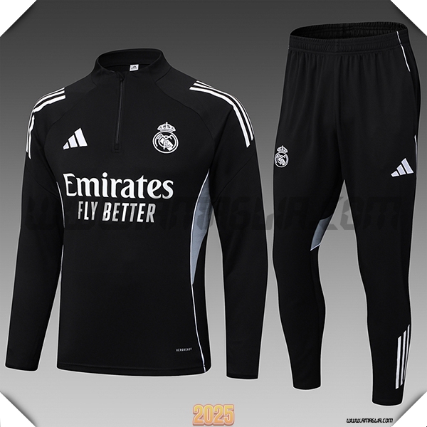 Tuta Calcio Real Madrid Bambino Nero/Grigio 2025 2026