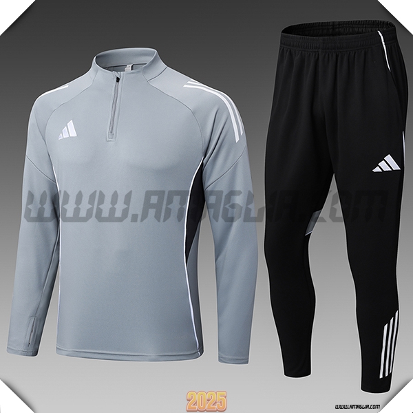 Tuta Calcio Adidas Bambino Grigio/Nero 2025 2026