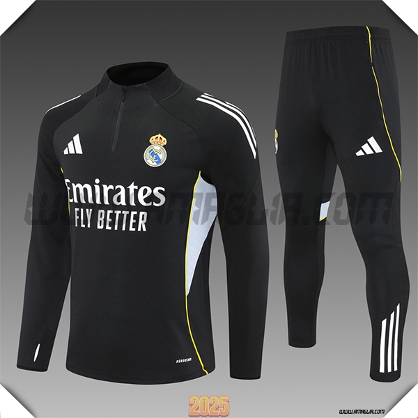 Tuta Calcio Real Madrid Bambino Nero 2025 2026