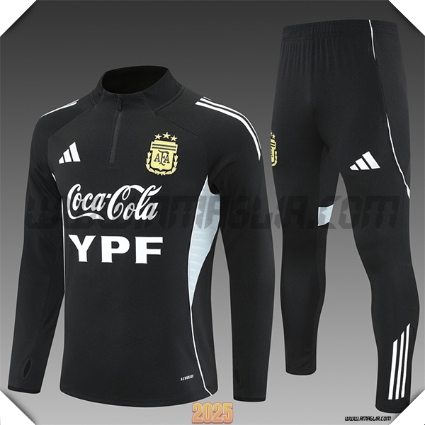 Tuta Calcio Argentina Bambino Nero 2025 2026