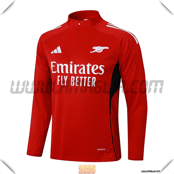 Felpa Allenamento Arsenal Rosso/Bianco 2025 2026