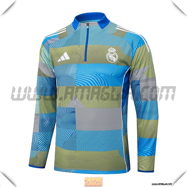 Felpa Allenamento Real Madrid Blu/Verde 2025 2026