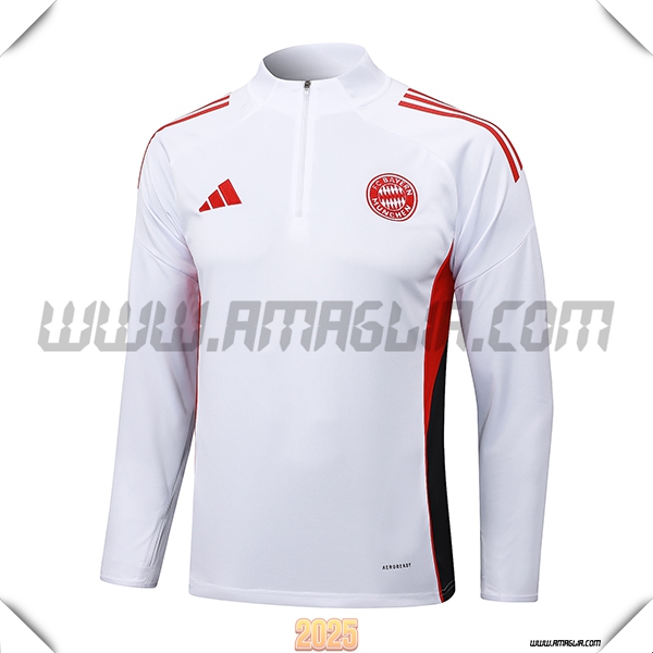 Felpa Allenamento Bayern Monaco Bianco 2025 2026