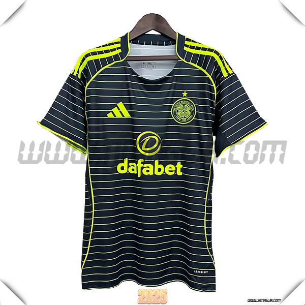 Seconda Maglia Calcio Celtic FC 2025 2026 Nero/Verde