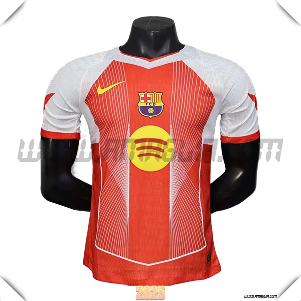 Maglia Calcio FC Barcellona Edizione Speciale 2025 2026 Arancia/Bianco