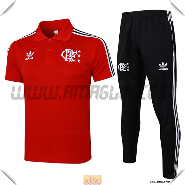 Kit Maglia Polo Flamengo Rosso/Bianco 2025 2026