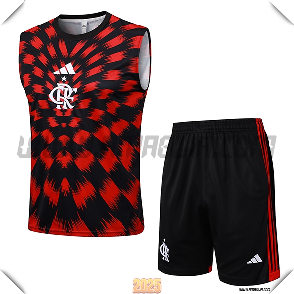 Kit Canotta Allenamento Flamengo Rosso/Nero 2025 2026