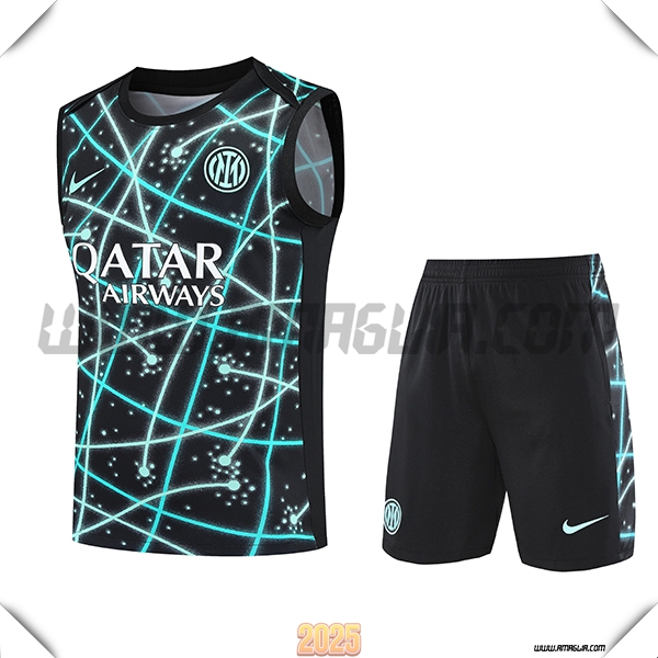 Kit Canotta Allenamento Inter Milan Nero/Blu 2025 2026