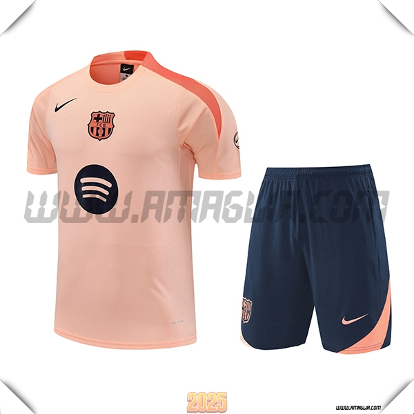 Kit Maglia Allenamento FC Barcellona Arancia 2025 2026