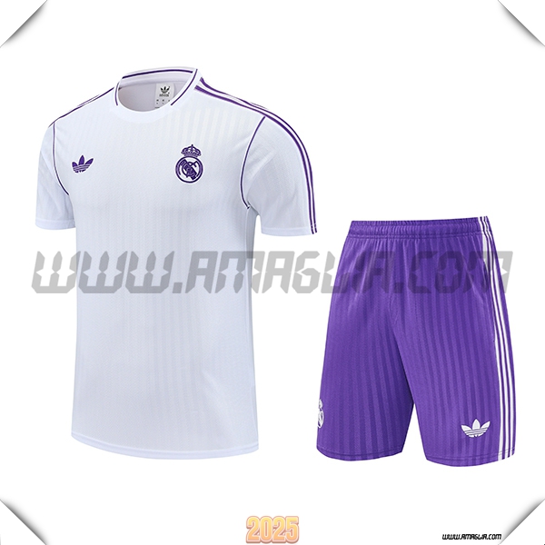 Kit Maglia Allenamento Real Madrid Bianco/viola 2025 2026