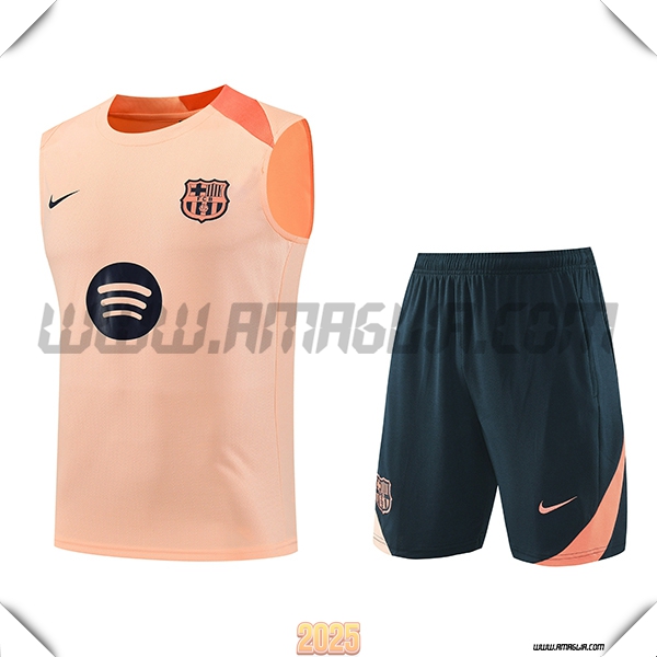 Kit Canotta Allenamentos FC Barcellona Arancia 2025 2026