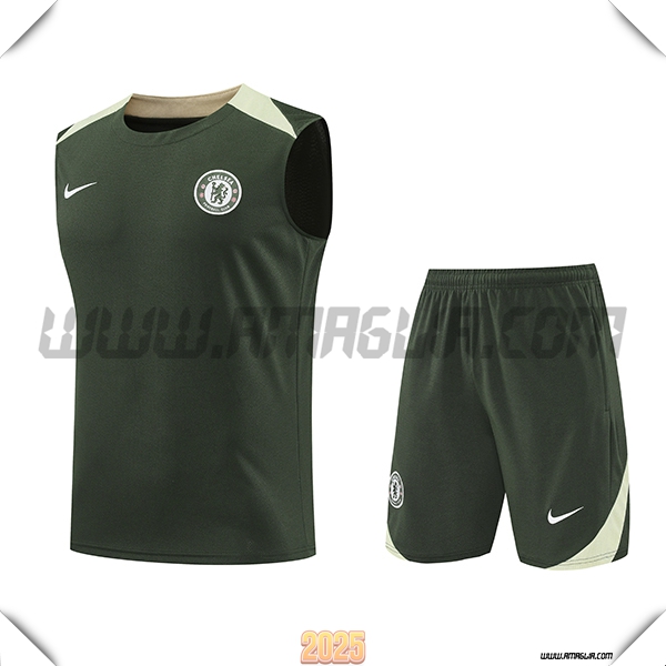 Kit Canotta Allenamentos FC Chelsea Verde 2025 2026