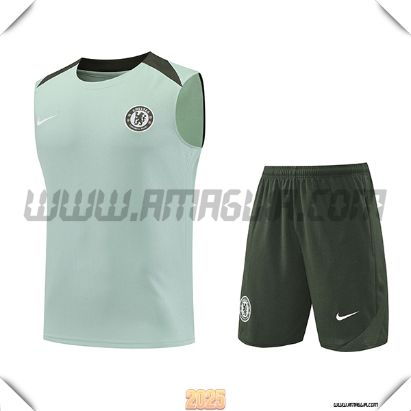 Kit Canotta Allenamentos FC Chelsea Verde 2025 2026 -02