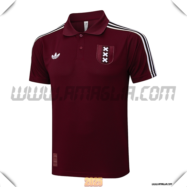 Maglia Polo Ajax Rosso/Bianco 2025 2026