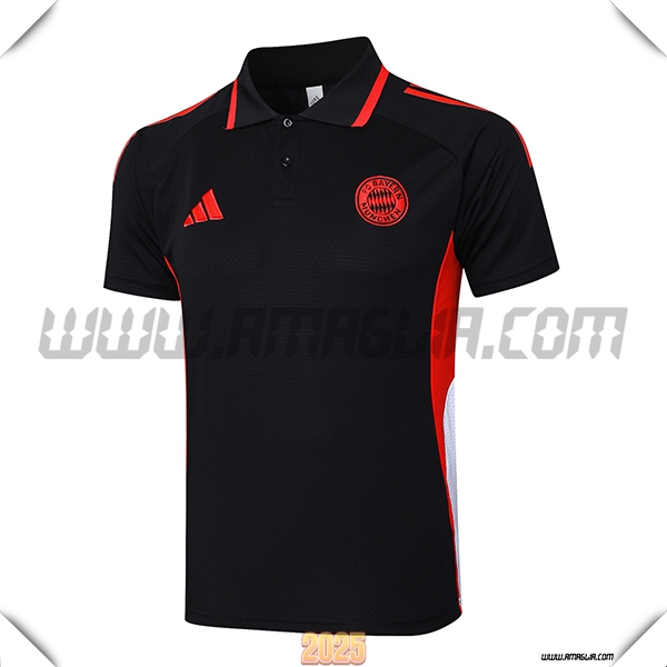 Maglia Polo Bayern Monaco Nero/Rosso/Bianco 2025 2026