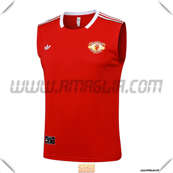 Canotta Allenamento Manchester United Rosso 2025 2026