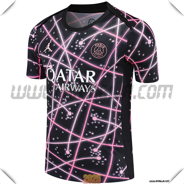 T Shirt Allenamento PSG Nero/Rosa 2025 2026