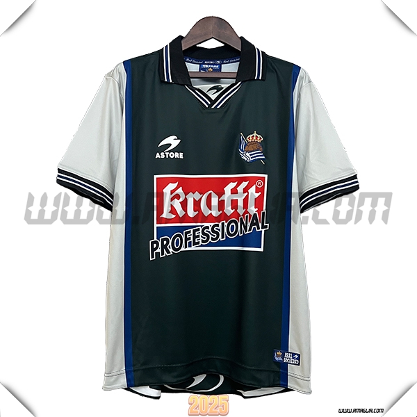 Seconda Maglia Retro Real Sociedad 1999/2002 Nero/Grigio
