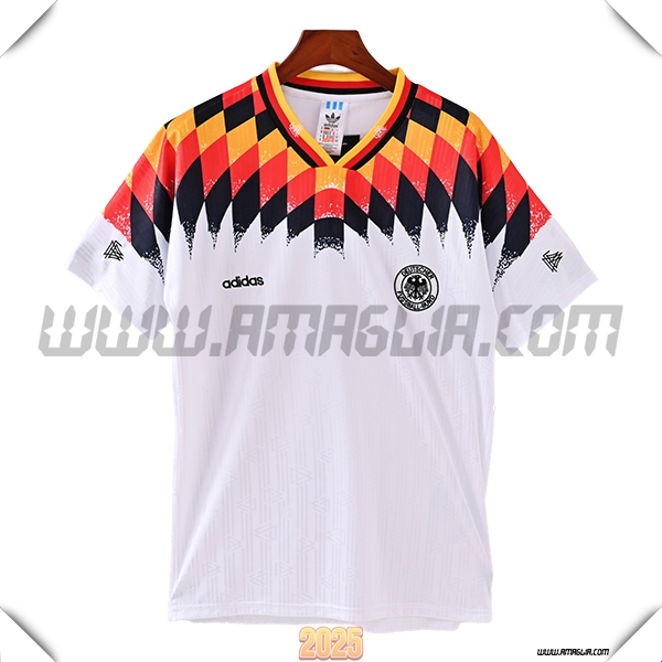 Prima Maglia Retro Germania 1994 Bianco/Nero/Rosso