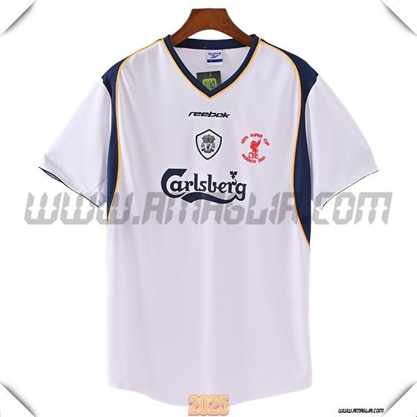 Seconda Maglia Retro FC Liverpool 2001/2002 Bianco/Nero