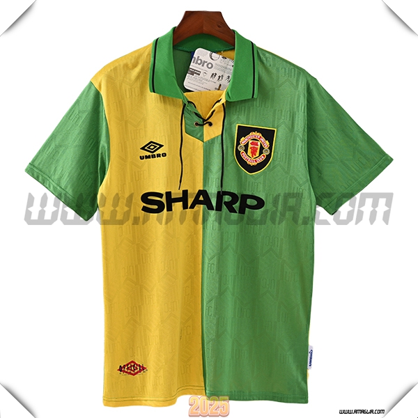 Terzo Maglia Retro Manchester United 1992/1994 Verde/GIALLO