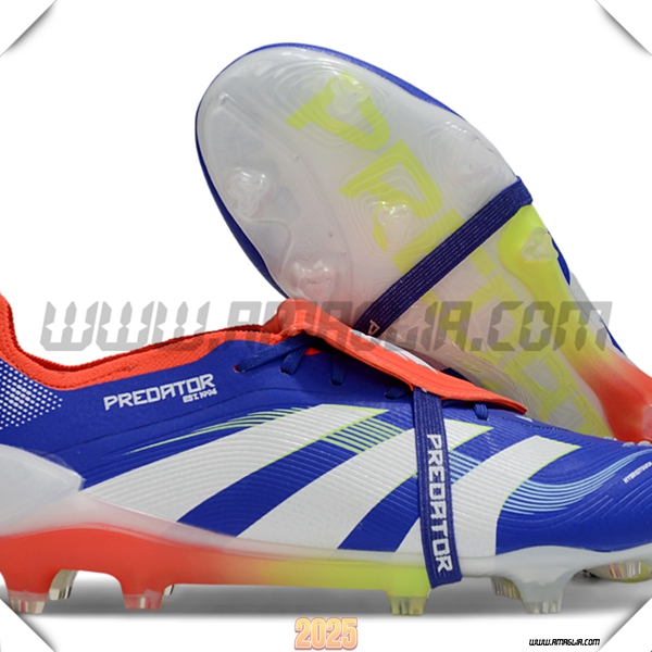 Adidas Scarpe Da Calcio 25 Predator Elite Tongue FG Blu/Bianco/Arancia