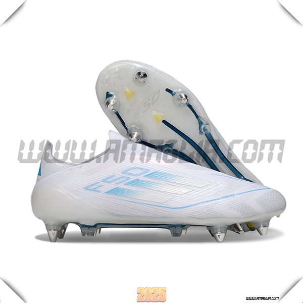 Adidas Scarpe Da Calcio F50 Elite Laceless SG Bianco/Blu