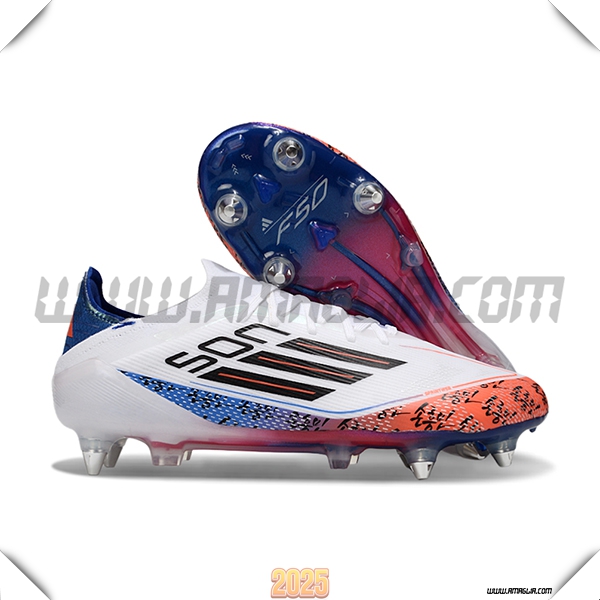 Adidas Scarpe Da Calcio F50 Elite SG Bianco/Nero/Blu/Arancia