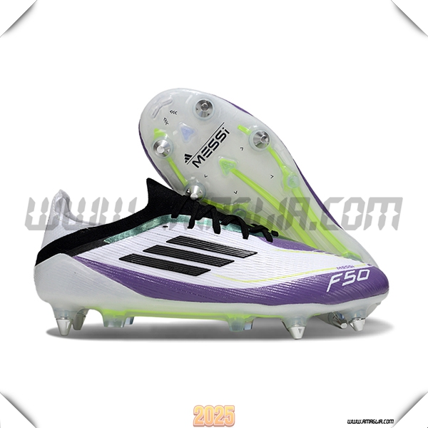Adidas Scarpe Da Calcio F50 Elite SG Bianco/Nero/viola/Verde